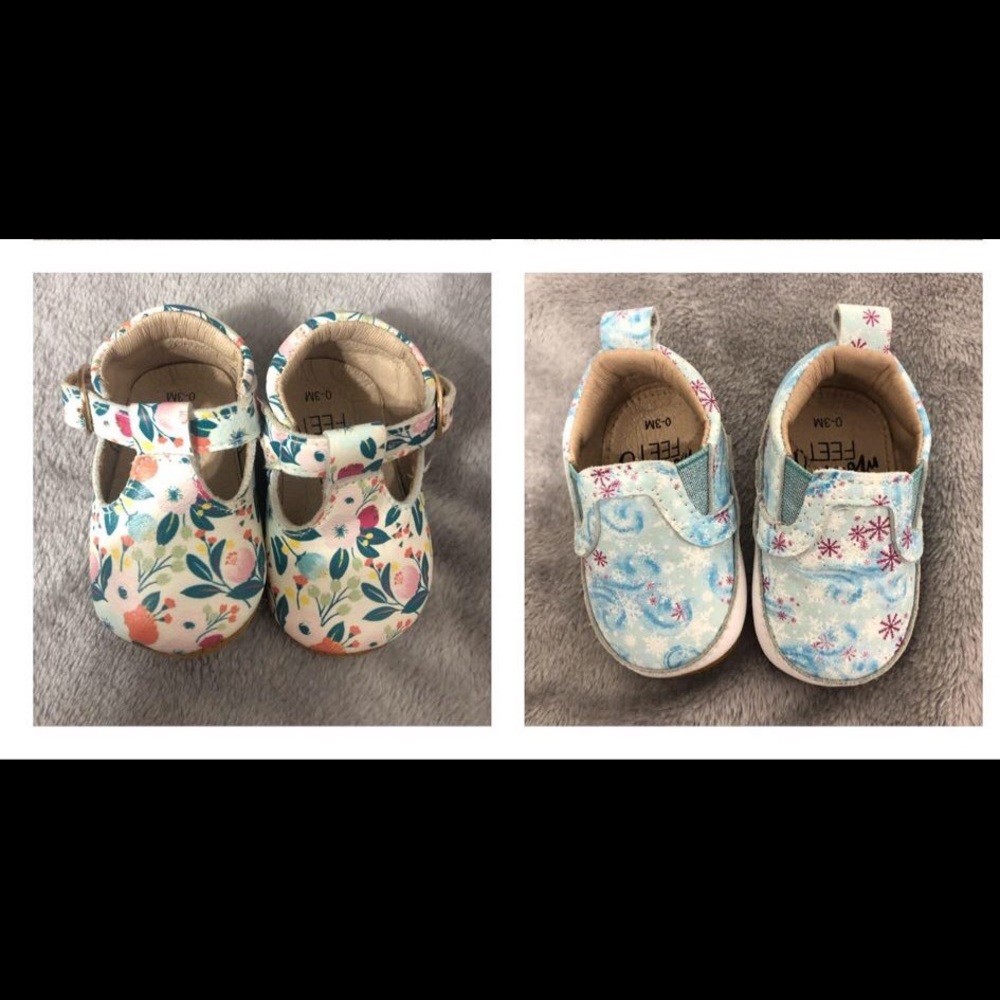 Monkey feet shoes- SZ 0-3, 3-6, 18-24